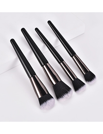 Fashion Black 4 Makeup Brushes-black Samurai