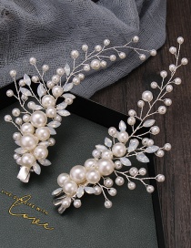 Fashion White Pearl Leaf Hairpin