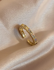 Fashion Gold Color Diamond Open Ring