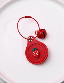 Fashion Strawberry Pu Cartoon Water Drop-shaped Card Holder