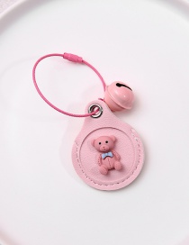 Fashion Pink Bear Pu Cartoon Water Drop-shaped Card Holder