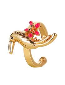 Fashion Gold Color Diamond Flower Bird Ear Bone Clamp