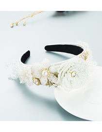 Fashion Pearl Flower Pearl Beaded Rhinestone Flower Headband