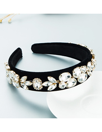 Fashion White Geometric Glass Colored Diamond Flannel Headband