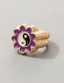 Fashion 15# Cartoon Dripping Flower Wide Brim Ring