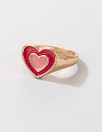 Fashion 26# Cartoon Dripping Love Heart Wide Brim Ring