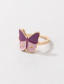Fashion 32# Cartoon Dripping Butterfly Wide Brim Ring