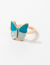 Fashion 33# Cartoon Dripping Butterfly Wide Brim Ring