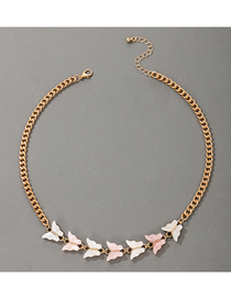 Fashion Gold Color Acrylic Butterfly Single Layer Necklace