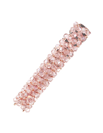 Fashion Pink Alloy Resin Bead Hairpin