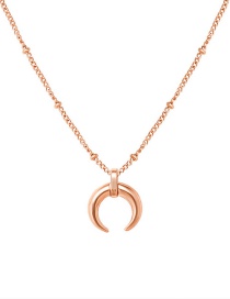 Fashion Rose Gold Color Gold Color-plated Moon Bag Bead Chain Necklace