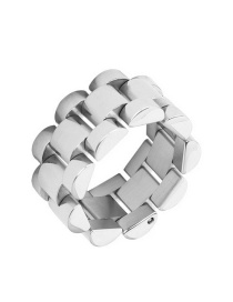 Fashion Steel Ring Titanium Steel Watch With Chain Ring