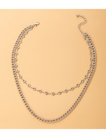 Fashion Silver Color Love Double Necklace