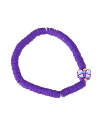 Fashion Purple Clay Butterfly Bracelet