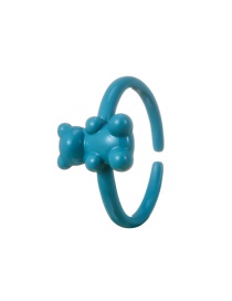Fashion Blue Copper Drip Oil Bear Ring