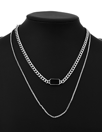 Fashion Silver Alloy Chain Double Necklace