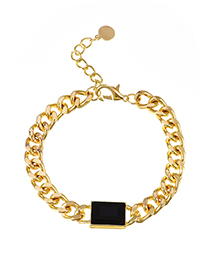 Fashion Golden Alloy Chain Square Bracelet