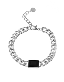 Fashion Silver Alloy Chain Square Bracelet