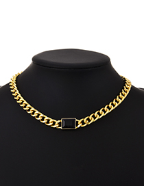 Fashion Golden Alloy Chain Square Necklace