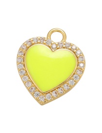 Fashion Yellow Micro-inlaid Zirconium Drop Oil Love Diy Love Accessories