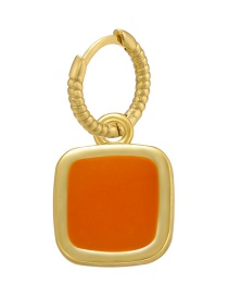 Fashion Orange Drop Oil Square Geometric Earrings