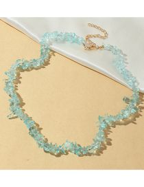 Fashion Blue Irregular Multicolored Gravel Necklace