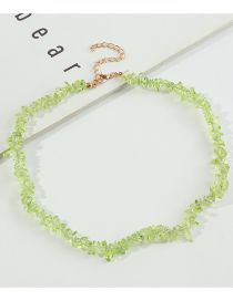 Fashion Green Irregular Multicolored Gravel Necklace