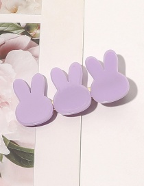 Fashion Three Little Rabbit Hairpins-lavender Purple Acrylic Bunny Hair Clip