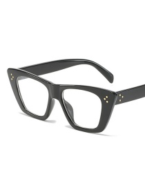 Fashion Black Frame White Film Cat Eye Large Frame Rice Nail Sunglasses