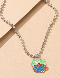 Fashion Silver Color Alloy Drip Oil Frog Necklace