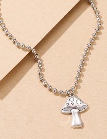 Fashion Silver Color Alloy Mushroom Round Bead Chain Necklace