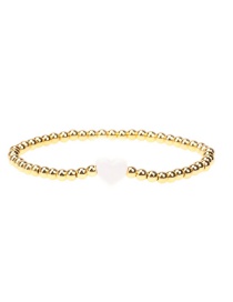 Fashion White Gold-plated Copper Beaded Beaded Heart-shaped Bracelet