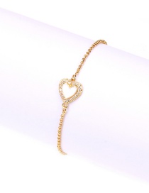 Fashion White Micro Diamond Love Heart Metal Bead Bracelet