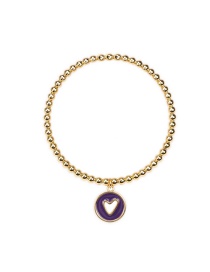 Fashion Purple Copper Drop Oil Hollow Heart Bracelet