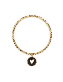 Fashion Black Copper Drop Oil Hollow Heart Bracelet