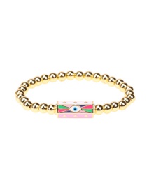 Fashion Pink Gold-plated Copper Dripping Eye Beaded Bracelet