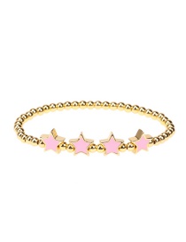 Fashion Pink Copper Drop Oil Star Bracelet