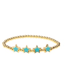 Fashion Lake Blue Copper Drop Oil Star Bracelet
