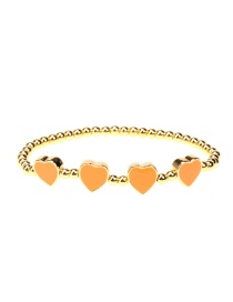 Fashion Orange Yellow Copper Drop Oil Love Bracelet