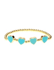 Fashion Lake Blue Copper Drop Oil Love Bracelet