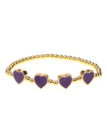 Fashion Purple Copper Drop Oil Love Bracelet
