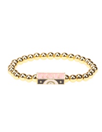 Fashion Pink Gold-plated Copper Drip Letter Bracelet