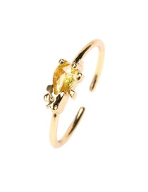 Fashion Yellow Zirconium Dinosaur Copper Inlaid Zirconium Open Dinosaur Ring