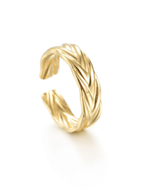 Fashion Golden Braided Twist Open Ring