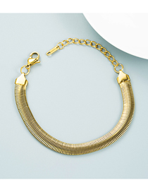 Fashion Golden Gold Plated Titanium Steel Snake Bone Chain Bracelet