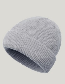 Fashion Light Grey Pure Color Wool Knit Cap