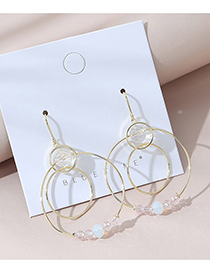 Fashion Golden Real Gold-plated Crystal Glass Hollow Earrings