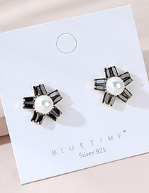 Fashion Flowers Diamond Pearl Flower Earrings