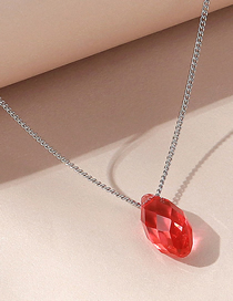 Fashion Water Lotus Red Crystal Necklace