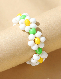 Fashion (white+yellow) Rice Bead Bead Winding Ring